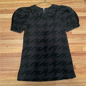 Marc by Marc Jacobs Houndstooth Zipup Top T-shirt Puff Sleeve